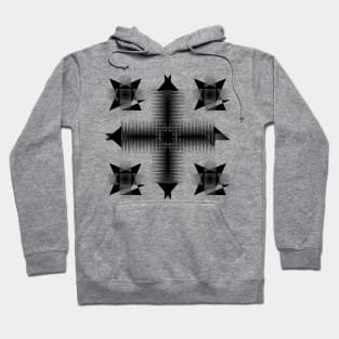 Geometric Blades Black and White Hoodie